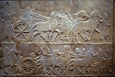 Ashurbanipal a Til-Tuba-i csatában, ie 650-620 között alkotó: Assyrian