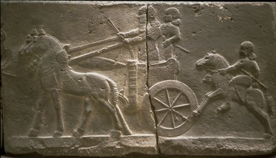 Szekér és lovas, 8. század. időszámításunk előtt alkotó: Assyrian