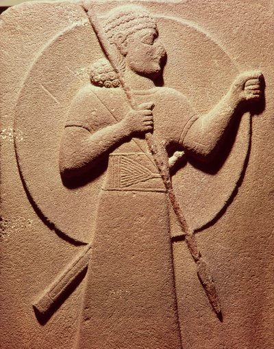 Hettita harcost ábrázoló dombormű, Karkemisből, Kr.e. 11.–9. alkotó: Assyrian School
