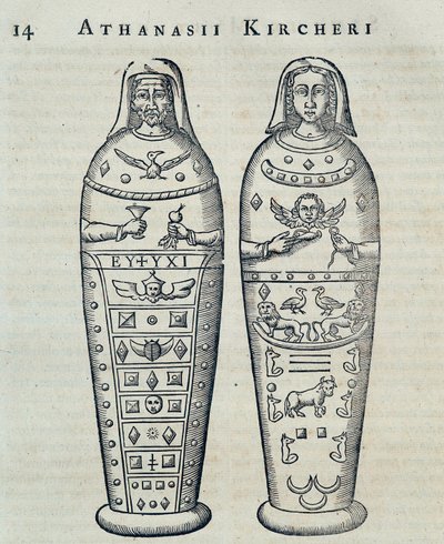 Múmiák – Athanase Kircher „” Sphynx mystagoga” című könyvében alkotó: Athanasius Kircher