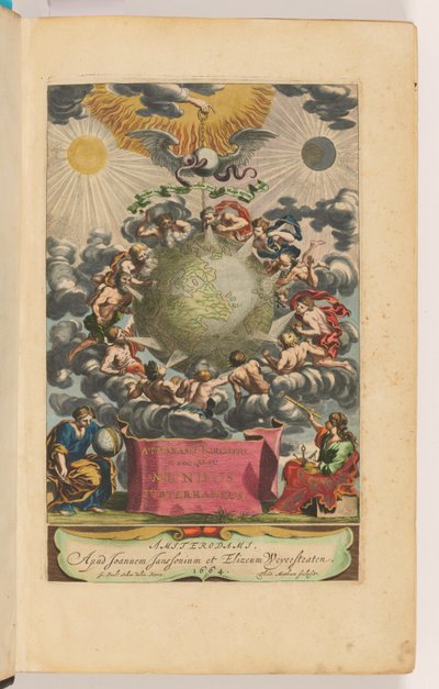 A Mundus Subterraneus címlapja alkotó: Athanasius Kircher