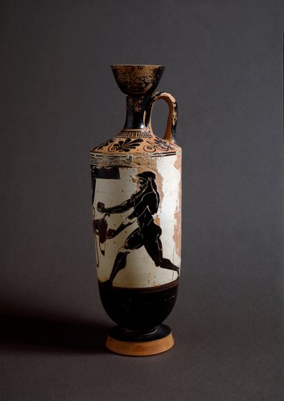 Görög művészet: "" Héraklész és Atlasz"" Atlasz részlet. Lekythos (lecyth) fehér Athéné festője (i. e. 450-400) által megvalósított. Athénész, Országos Régészeti Múzeum alkotó: Athena Painter (workshop of)