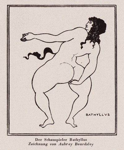 Bathyllus, római táncos és a pantomimus előadója (toll és tinta) alkotó: Aubrey (after) Beardsley