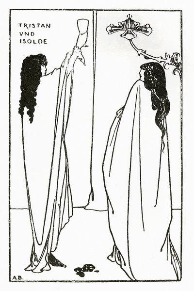 A Trisztán és Izolda ismétlése, illusztráció a "The Savoy"-ból, 1896 alkotó: Aubrey Beardsley