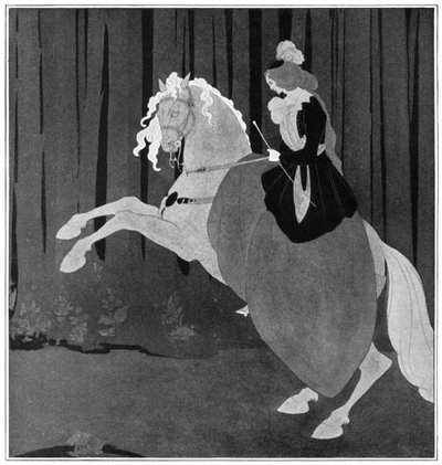 Egy nő tenyészlovon ül, 1898. alkotó: Aubrey Beardsley