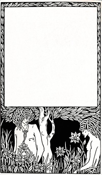 Tervezés a pogány iratok címlapjához, 1893, 1914 alkotó: Aubrey Beardsley