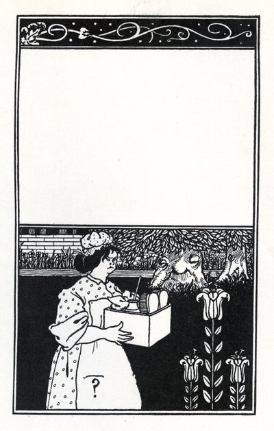 H.D. Traill "The Barbarous Britishers" című könyvének borítóterve. alkotó: Aubrey Beardsley
