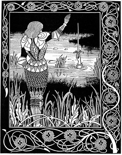 Az Excaliburt a Lady of the Lake visszaszerezte, 1893 alkotó: Aubrey Beardsley