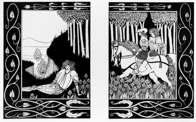 Hogyan hallotta Mark király és Sir Dinadan Sir Palomidest, illusztráció Sir Thomas Malory „Le Morte d