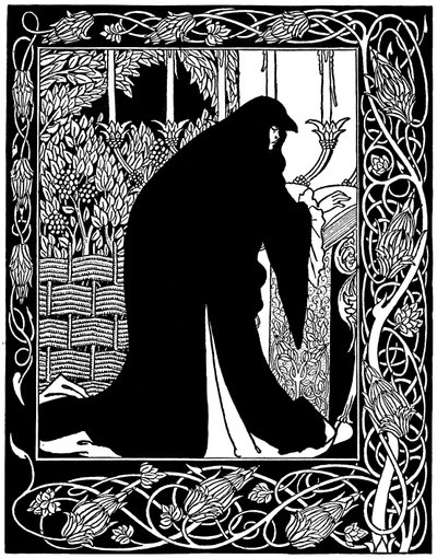 Hogyan csinálta Guenever királynő apácát, illusztráció Sir Thomas Malory „Le Morte d