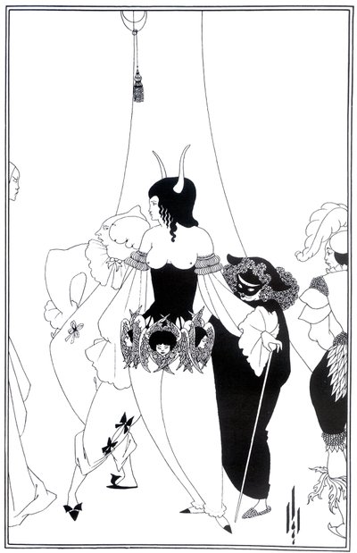 Illusztráció Edgar Allan Poe A vörös halál álarca című művéhez, 1895 alkotó: Aubrey Beardsley