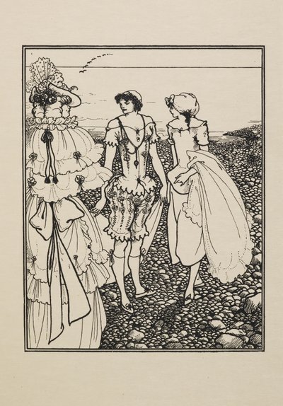 Dieppe Beachen (A fürdőzők), egy Ötven rajz könyvéből alkotó: Aubrey Beardsley