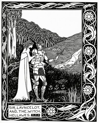 Sir Launcelot és a boszorkány Hellawes 1870 alkotó: Aubrey Beardsley