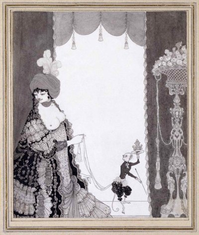 A hölgy a majommal, 1897. alkotó: Aubrey Beardsley