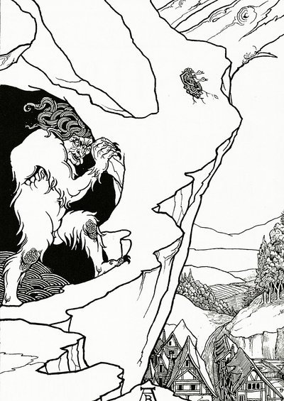 A földcsuszamlás, Bjornon „Pastor Sang” című művének előlapja, 1899 alkotó: Aubrey Beardsley