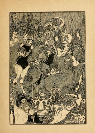 A zár megerőszakolása. Illusztráció a Lép barlangjához, Alexander Pope alkotó: Aubrey Beardsley