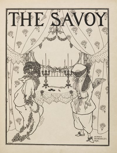 A „Savoy” 1. számának címlapja egy ötven rajzból álló könyvből alkotó: Aubrey Beardsley