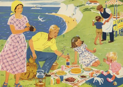 Piknik (színes litho) alkotó: Audrey Brunton