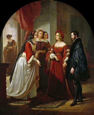 Tasso Eleonora dEste előtt, 1839. alkotó: August Ferdinand Hopfgarten