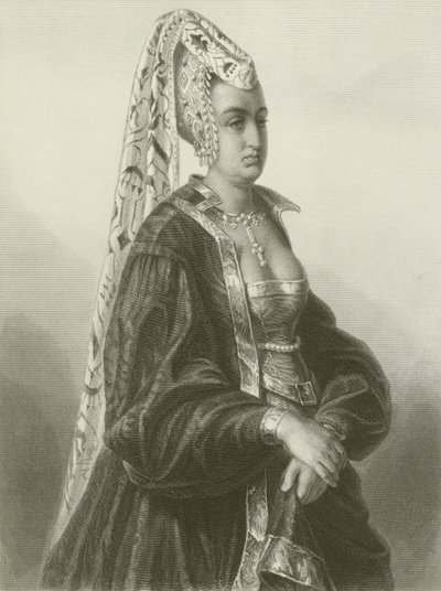 Konigin Isabeau (metszet) alkotó: August Friedrich Pecht