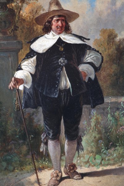 Német: Gallant gentleman kalapban és bottal alkotó: August Gerasch