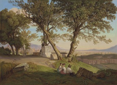 Róma látképe a Villa Matteiből alkotó: August Lucas