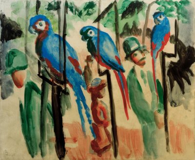 A papagájokkal alkotó: August Macke