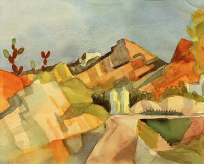 Sziklás táj alkotó: August Macke