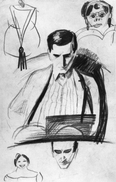 Franz Marc, arckép / Macke rajz alkotó: August Macke