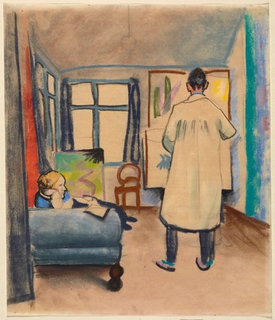 Franz és Maria Marc August Macke bonni műtermében alkotó: August Macke