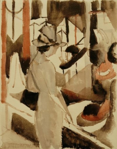 Nő a kalapbolt előtt alkotó: August Macke