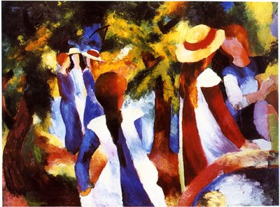 Lányok a fák alatt alkotó: August Macke