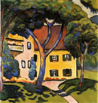 Ház Tegernsee-ben, 1910. alkotó: August Macke