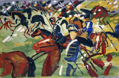 Huszárok indulnak útnak, 1913 alkotó: August Macke