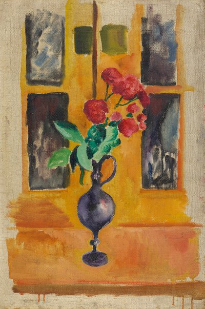 Japán rózsák kék üvegben alkotó: August Macke