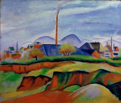 Táj a gyárral alkotó: August Macke