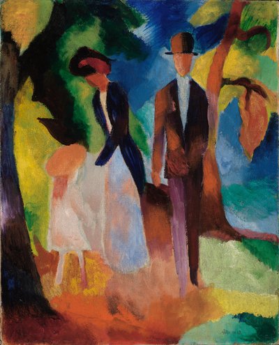 Emberek a kék tónál alkotó: August Macke