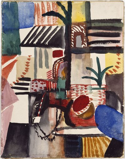 Ember szamárral Tunézia, 1914 alkotó: August Macke