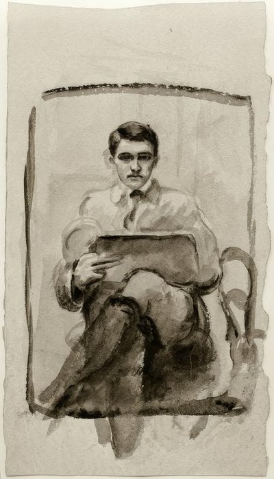 Önarckép, rajz alkotó: August Macke