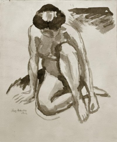 Ülés, előrehajlás alkotó: August Macke