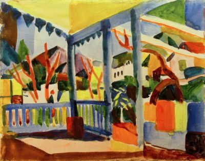 A St. Germain-i vidéki ház terasza alkotó: August Macke