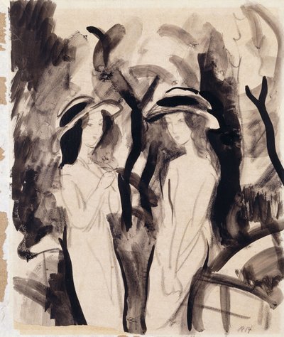 Két lány; Két lány, 1914 alkotó: August Macke