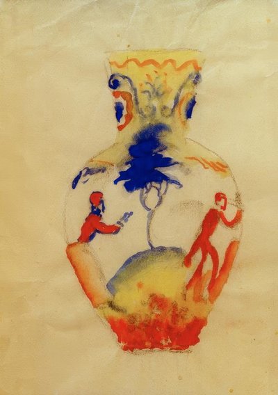 Váza két figurával alkotó: August Macke