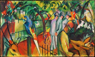 Zoológiai kert I (festmény vászonra) alkotó: August Macke