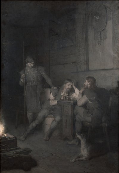 Frithiof sakkozik (a Frithiof sagájából) alkotó: August Malmström