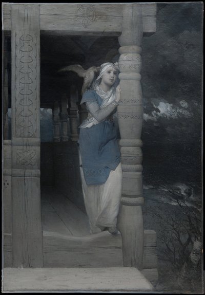 „Ingeborg siratója”, illusztráció a Frithiof-saga új kiadásához, Esaias Tegnér alkotása, 1888-ban jelent meg alkotó: August Malmström
