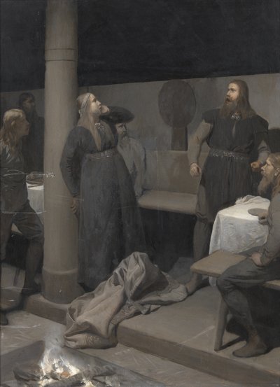 Leégett Njáll története: Gunnar és Hallgerðr, c. 1895. alkotó: August Malmström