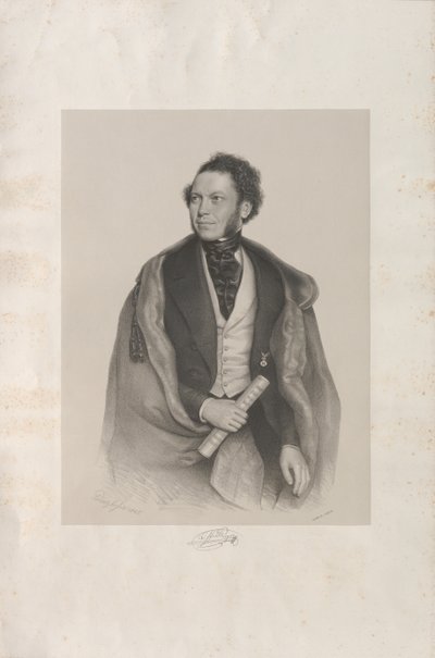 A zeneszerző és karmester, Gottfried von Preyer portréja 1807-1901, 1845. alkotó: August Prinzhofer