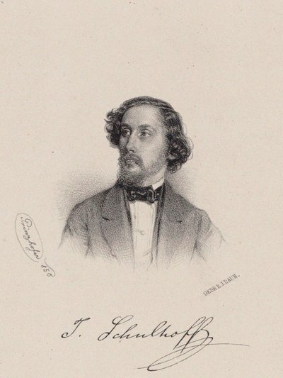 Julius Schulhoff zongoraművész és zeneszerző portréja 1825-1898, 1850. alkotó: August Prinzhofer