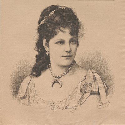 Sophie Menter zongoraművész és zeneszerző portréja 1846-1918, 1883. alkotó: August Schubert